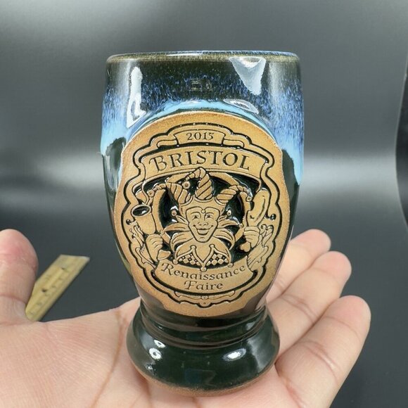 Grey Fox Pottery Small Cup Shoot Glass Toothpick Holder Bristol Renaissance Fair - Picture 9 of 13